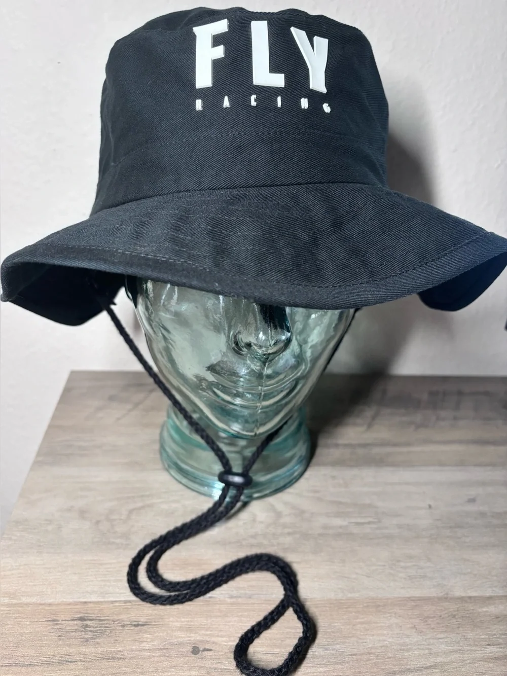 FLY Racing Black Bucket Hat with Adjustable Drawstring